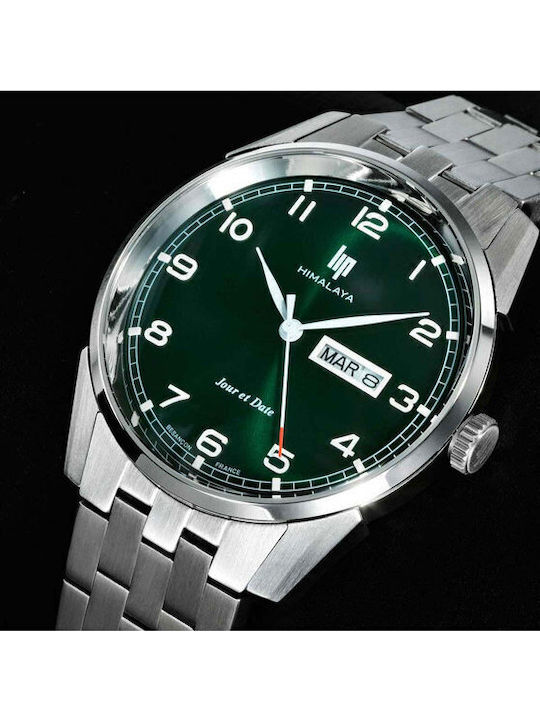 Lip Watches Himalaya Men's Watch Battery with Silver Metal Bracelet