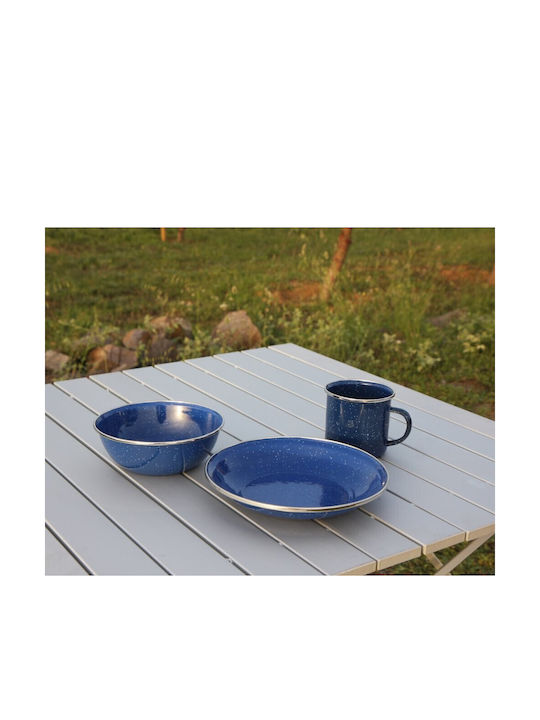 Origin Outdoors Plate Shallow Emaye Blue with Diameter 26cm