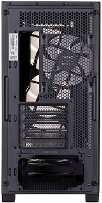 Asus A21 Plus Gaming Midi Tower Κουτί Υπολογιστή με Πλαϊνό Παράθυρο και RGB Φωτισμό Μαύρο