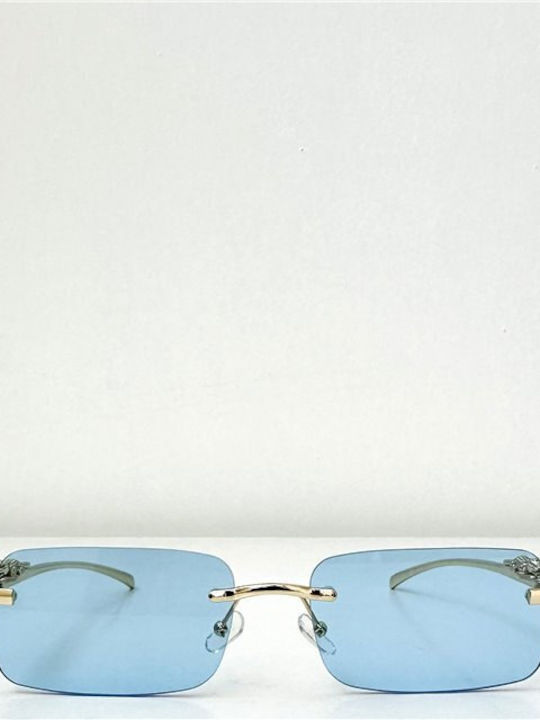 Looks Style Eyewear Sunglasses with Gold Metal Frame and Light Blue Lens 74caz-90120