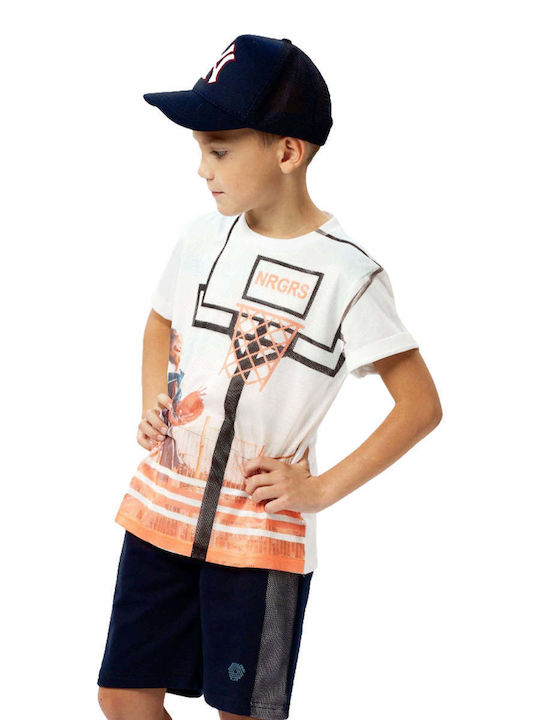 Energiers Kids Set with Shorts Summer 2pcs White Basketball