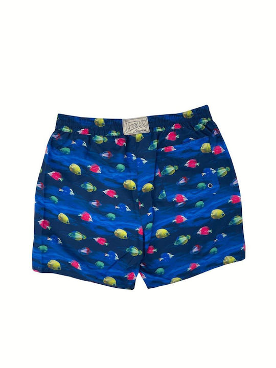Men's Swimwear Shorts Blue with Patterns