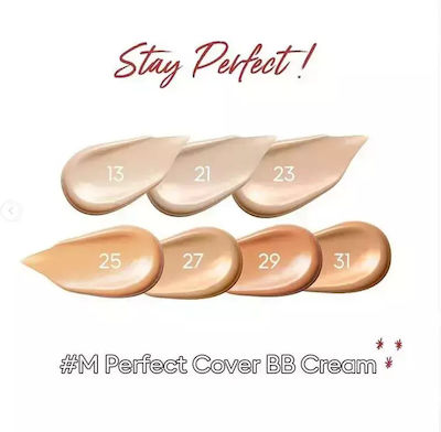 Missha M Perfect Cover BB Cream 25 Warm Beige Hidratantă Cremă Pentru Față cu SPF42 cu Acid Hialuronic & Ceramide 50ml