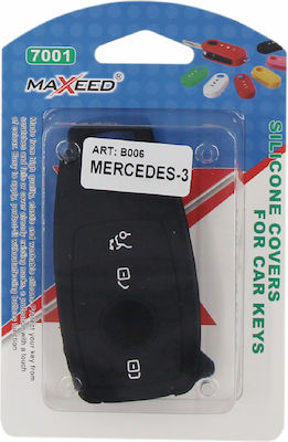 Silicone Car Key Cover Case Type-3 with 3 Buttons for Mercedes Benz Black NG-