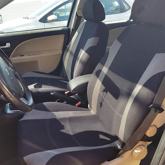 Auto Gs Σετ Καλύμματα Αυτοκινήτου 11τμχ Πολυεστερικά Super Sport All In One Μαύρο / Γκρι