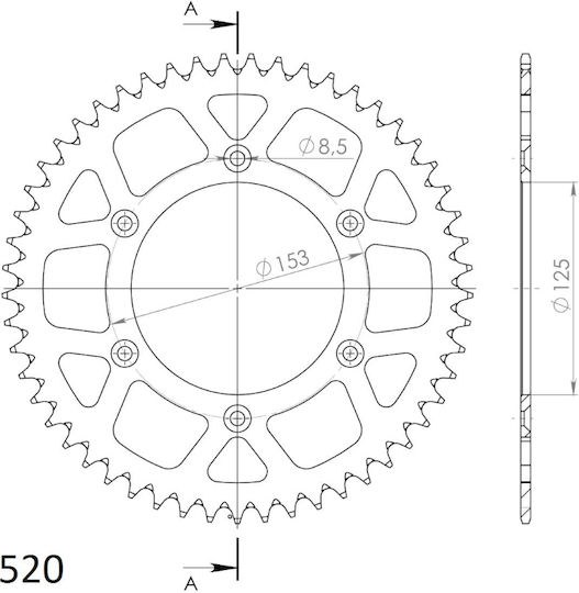 Supersprox Γρανάζι Πίσω για Yamaha YZ250F
