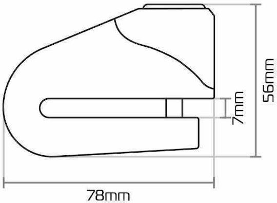 Oxford Quartz Motorcycle Disc Brake Lock with Alarm & 10mm Pin in Yellow 04471