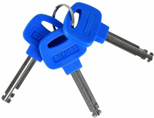 Oxford Barrier Armoured Motorrad-Diebstahlsicherungsrolle mit Länge 140cm Motorradkettenschloss mit Bolzendurchmesser 25mm Blau Farbe
