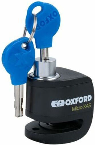 Oxford Micro XA5 Motorcycle Disc Brake Lock with Alarm & 5.5mm Pin in Black