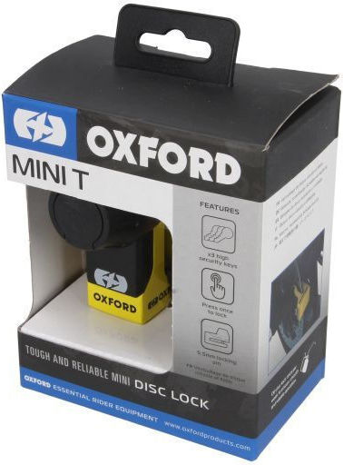 Oxford Mini Motorcycle Disc Brake Lock in Yellow LK291