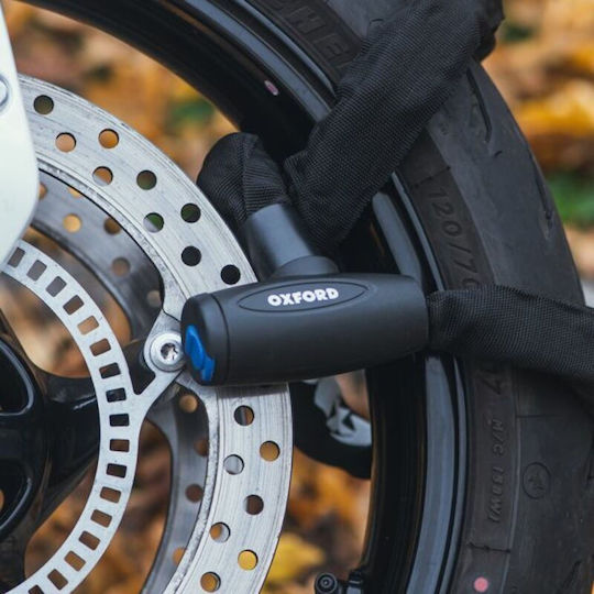 Oxford GP Chain 8 Motorrad-Diebstahlsicherungskette mit Schloss und Länge 150cm Schwarz Farbe
