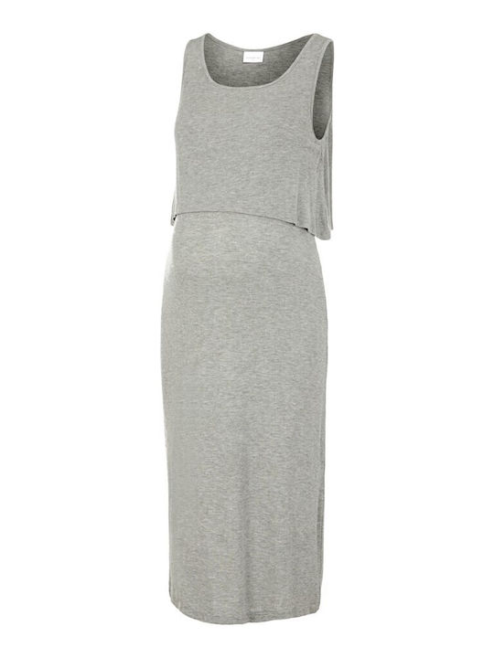 Maternity Midi Dress Gray