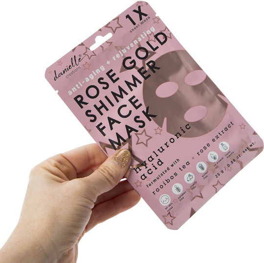 Rose Gold Shimmer Set of 5 Hyaluronic Acid Face Masks By Upper Canada