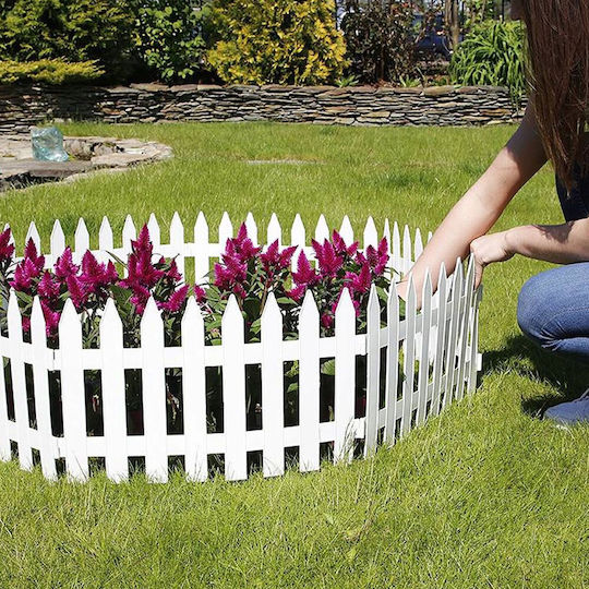 Prosperplast Plastic Fence Grilles in White Colour 35cm x 3.22m 7 Pieces