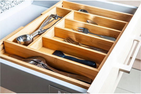 KING Hoff Opening Wooden Drawer Cutlery Tray 52x31x5cm Beige