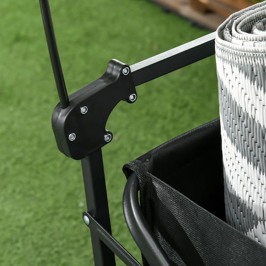 Foldable Garden Cart Metallic Four-wheel 110lt