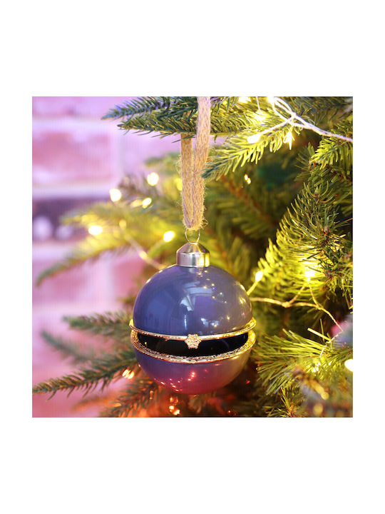 Glass tree ball that opens blue Lisa Angel