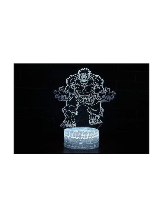 Incerible Hulk Marvel Decorative Lamp 3D Illusion Multicolour