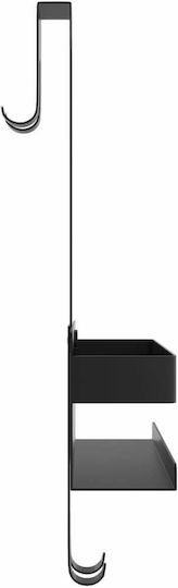 vidaXL Rack de Baie Simplă De Perete ​10x10cm Inox Negru