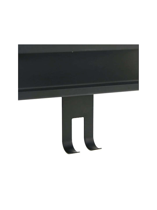 vidaXL Rack de Baie Simplă De Perete ​10x10cm Inox Negru