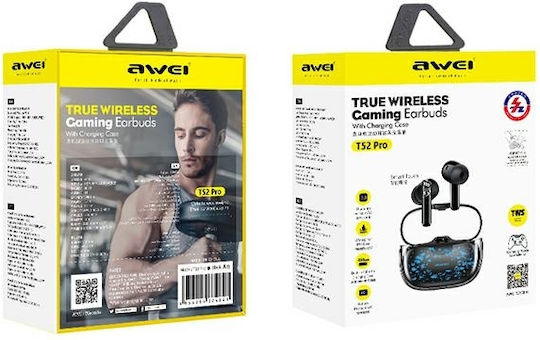 Awei T52 Pro2 In-ear Bluetooth Handsfree Earphones with Sweat Resistance and Charging Case Black