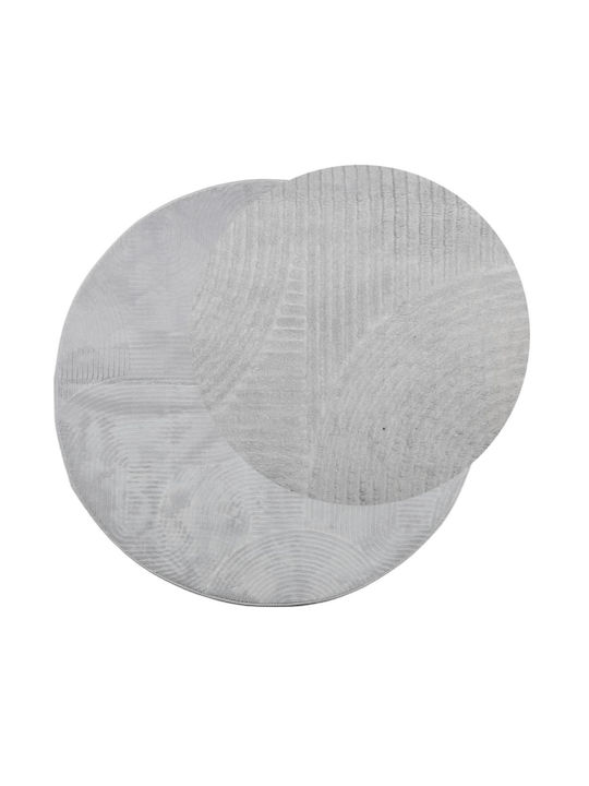 vidaXL Rug Round Grey