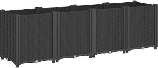 vidaXL Garden Planter Box Plastic Black 160x40x53cm.