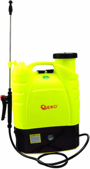 Geko Pulverizator cu rucsac 12V cu Baterie 8Ah cu Capacitate 16lt în culoarea Galben