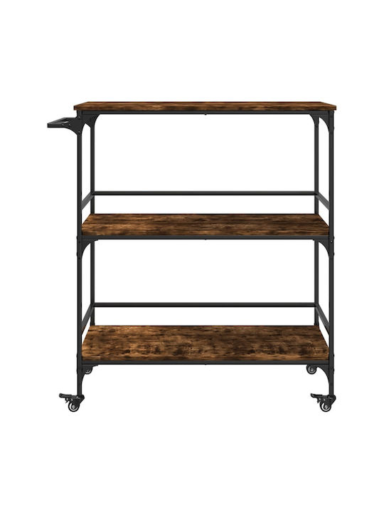 vidaXL Wooden Kitchen Trolley 3 Tiers Brown 100.5x50x105cm
