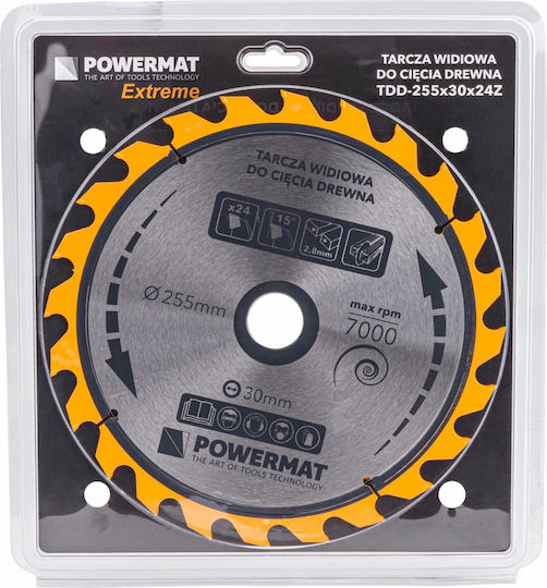 Powermat Schneidscheibe Holz mit 24 Zähnen 255mm