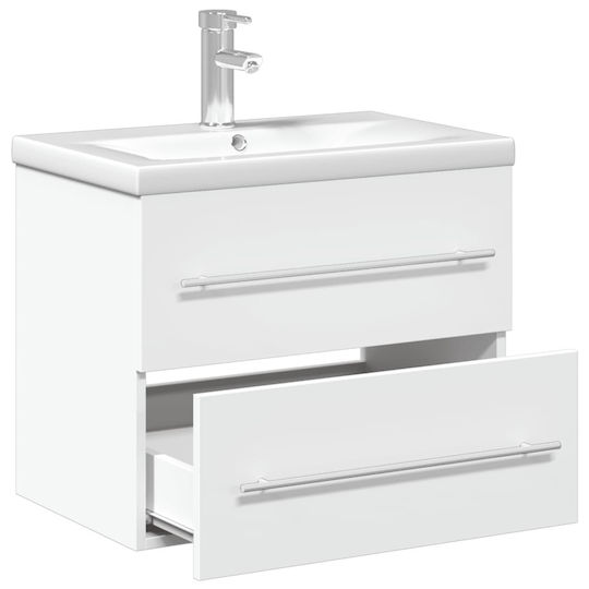 vidaXL Πάγκος με Νιπτήρα Μ60xΒ38.5xΥ48cm Λευκό