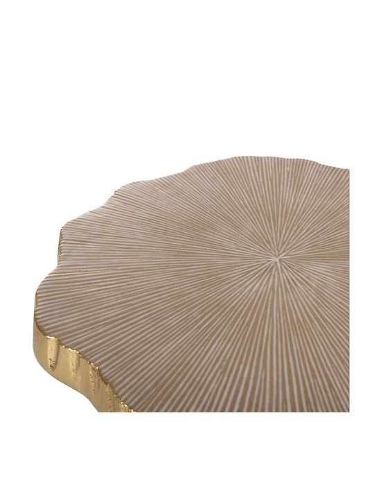 Round Side Coffee Table Angul Metal Gold-White W48xL40xH35cm
