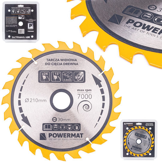 Powermat Cutting Disc Wood Hole Diameter 210mm with 24 Teeth 1pcs