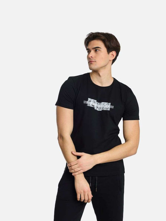 Paco & Co T-shirt Bărbătesc cu Mânecă Scurtă Negru