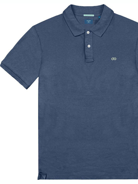 Double Bluza Bărbătească cu Mânecă Scurtă Polo Indigo