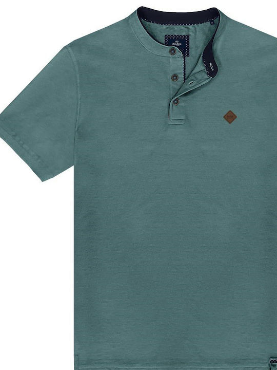 Double Men's Short Sleeve Blouse Deep Teal