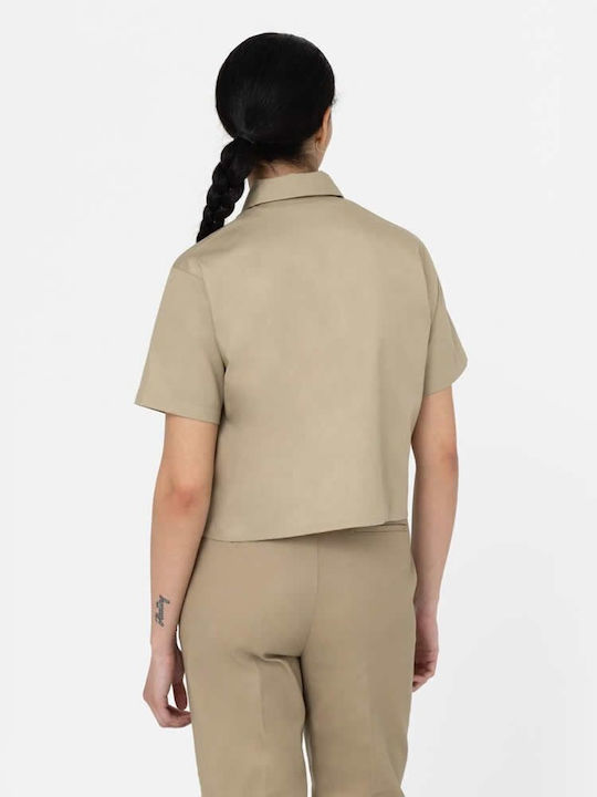 Dickies Kurzärmelig Damen Hemd Beige