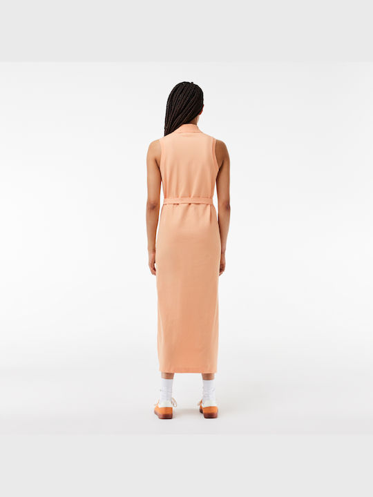 Lacoste Maxi Dress Light Orange