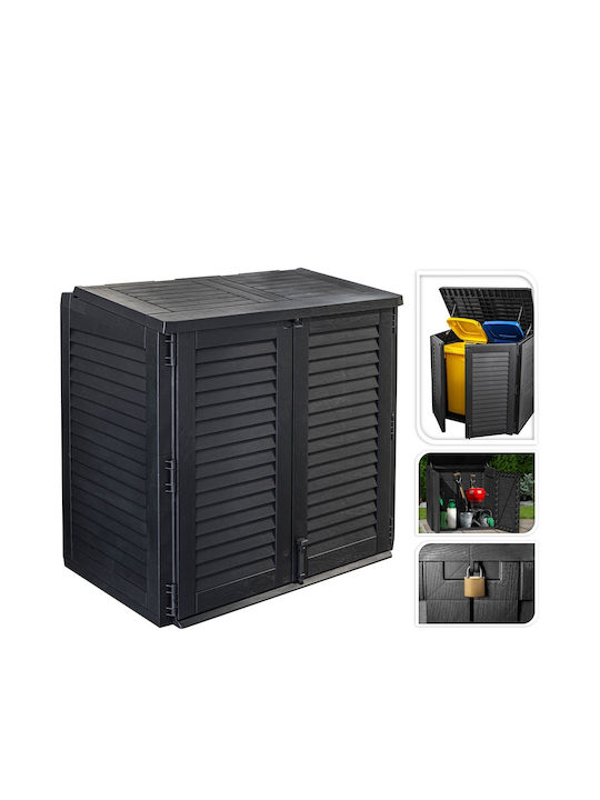 Außenlagerbox aus Polypropylen 780Es Schwarz L117xB74xH110cm