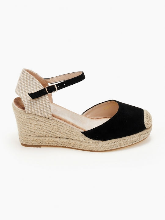 Issue Fashion Platforme dama în stil espadrile Negre