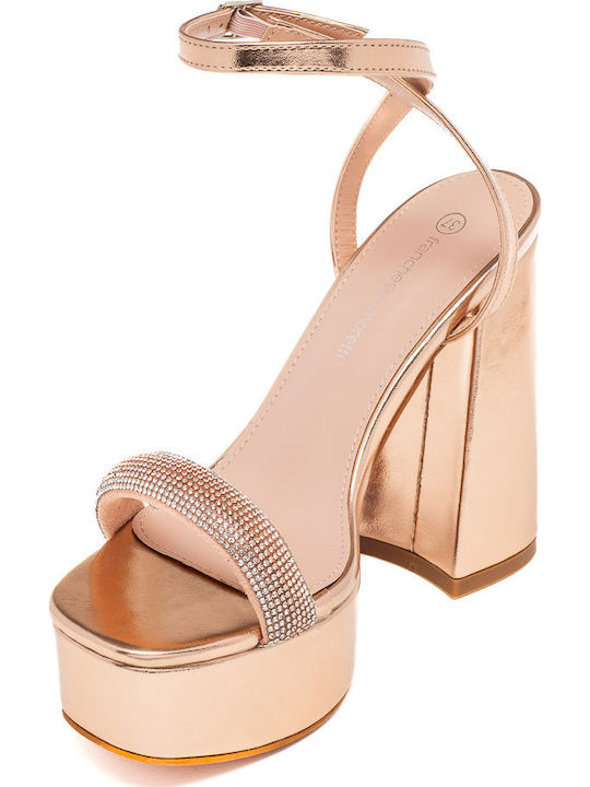 Damen Sandalen Rosa Gold