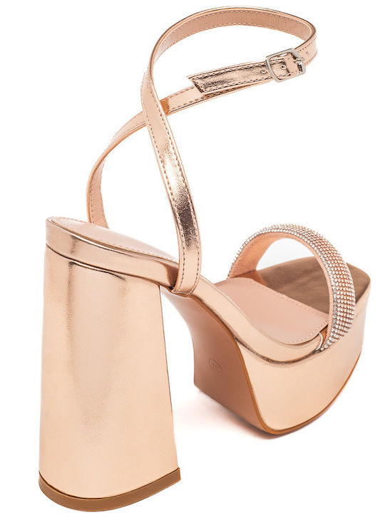 Damen Sandalen Rosa Gold