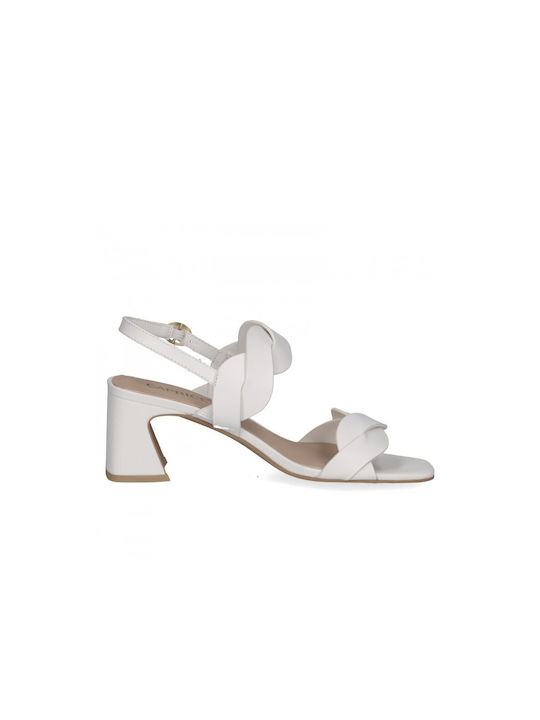 Caprice Leather Women's Sandals White