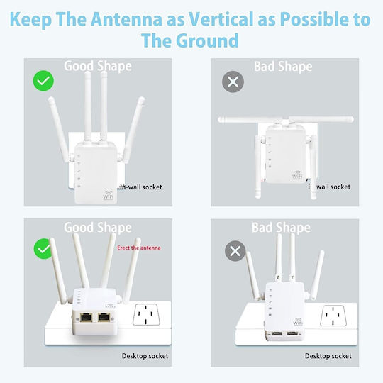 EDUP EP-AC2973 Extensor Wi-Fi Banda Duală (2.4 și 5GHz) 1200Mbps