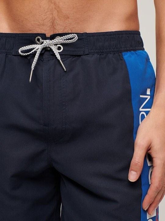 M D2 Men's Swimwear Bermuda Navy Blue with Patterns
