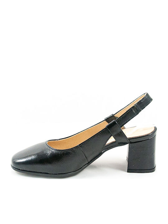Patent Leather Black Medium Heels