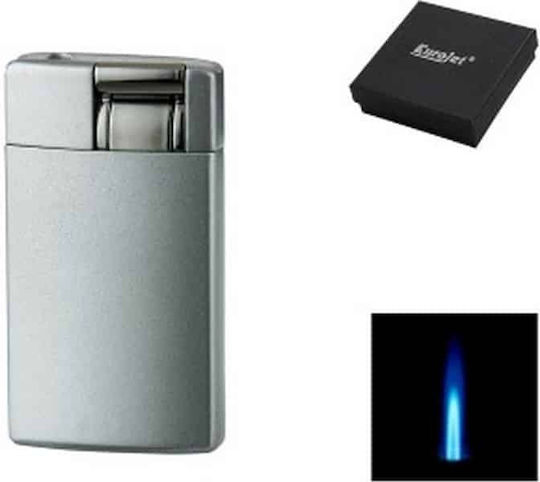EuroJet Lighter Flame Windproof with Jet Flame in Silver color