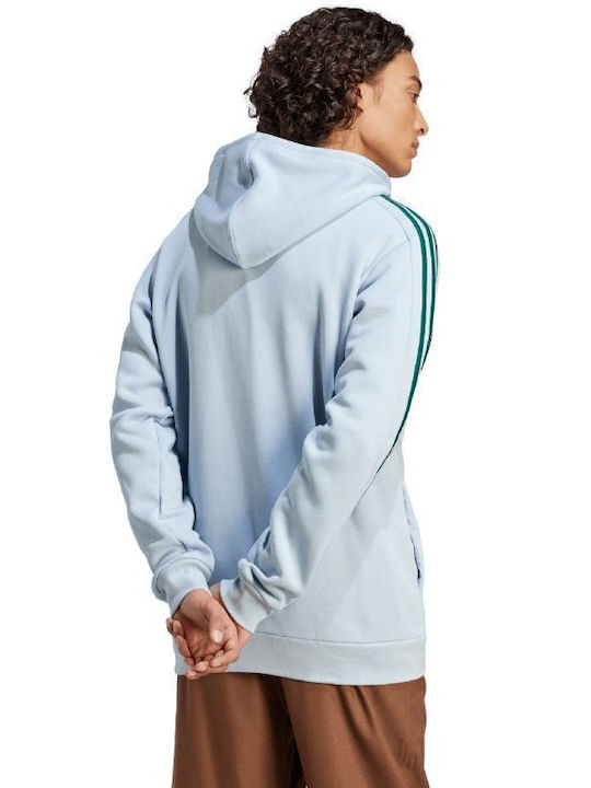 Adidas Herren Sweatshirt Jacke mit Kapuze und Taschen Blau