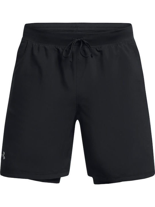 Launch 7'' 2 in 1 Sports Men's Shorts All Black