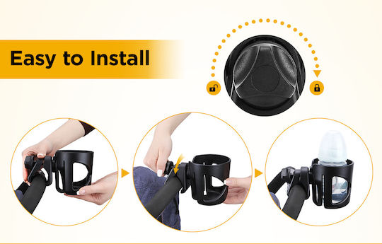 Uncle George Ποτηριού Bicycle Bottle Holder Compatible for General Purpose Stroller, Scooter, Skateboard 10x9.5cm